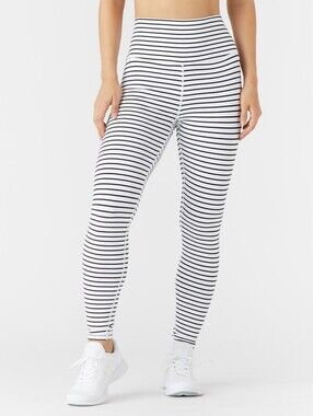GLYDER High Power Legging: White / Black Stripe